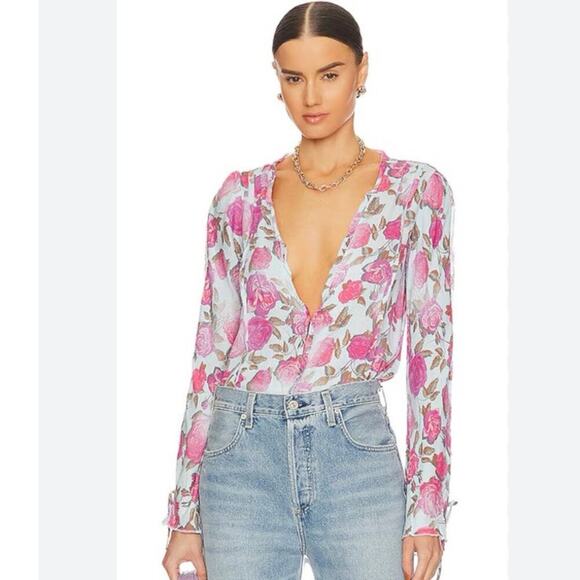 Free People Everything’s Rosy Bodysuit - Picture 1 of 10